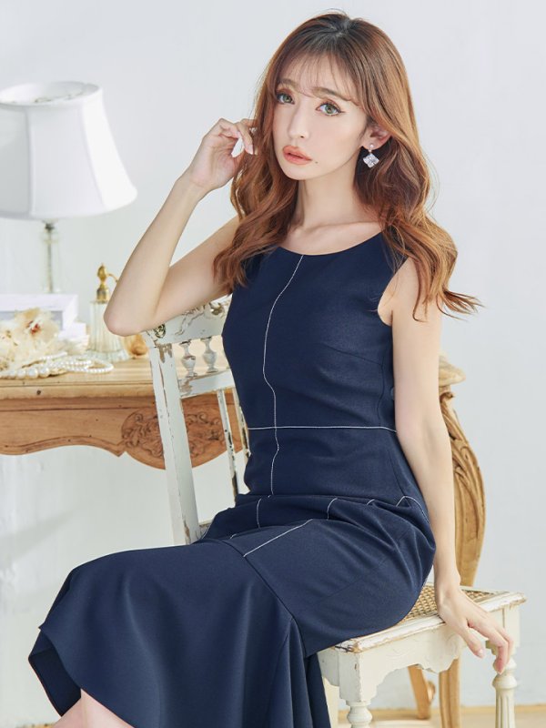 画像23: XS-Lサイズあり 【GINZA COUTURE/銀座クチュール】シンプル/ ワンカラー/ ノースリーブ/ マーメイド/ ミディアム丈/ ワンピース/ ミディアムドレス/ キャバドレス[OF2]