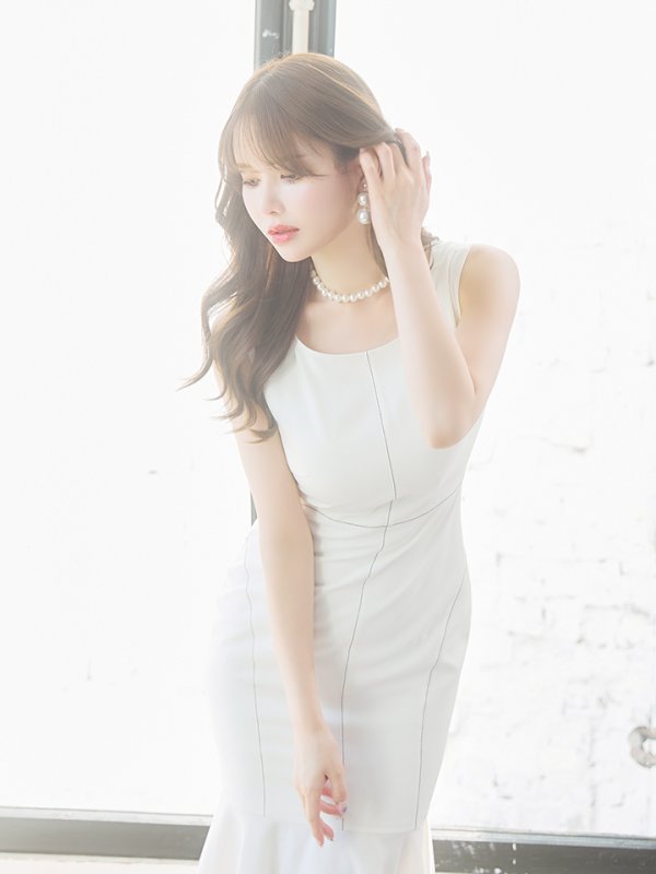 画像17: XS-Lサイズあり 【GINZA COUTURE/銀座クチュール】シンプル/ ワンカラー/ ノースリーブ/ マーメイド/ ミディアム丈/ ワンピース/ ミディアムドレス/ キャバドレス[OF2]