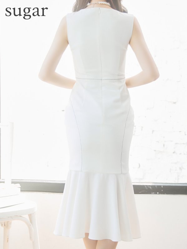 画像20: XS-Lサイズあり 【GINZA COUTURE/銀座クチュール】シンプル/ ワンカラー/ ノースリーブ/ マーメイド/ ミディアム丈/ ワンピース/ ミディアムドレス/ キャバドレス[OF2]