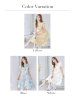 画像12: XS-Lサイズあり 【GINZA COUTURE/銀座クチュール】フラワージャガード/ 半袖/ 袖あり/ フレア/ ミモレ丈/ ワンピース/ ミディアムドレス/ キャバドレス[OF2]