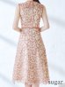 画像10: XSサイズあり 【GINZA COUTURE/銀座クチュール】フラワーレース/ ボートネック/ ノースリーブ/ Aライン/ フレア/ ワンピース/ ミディアムドレス/ キャバドレス[OF2]