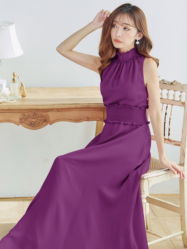 パープル モデル:杉山佳那恵 身長:158cm 着用サイズ:5号(XSサイズ)