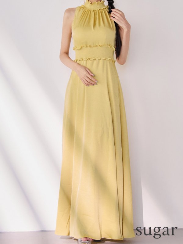 イエロー モデル:まおちゃる 身長:158cm 着用サイズ:7号(Sサイズ)