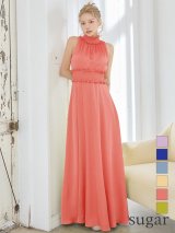XS-Lサイズあり 【GINZA COUTURE/銀座クチュール】シンプル/ ワンカラー/ ハイネック/ ノースリーブ/ Aライン/ ロング/ キャバドレスlong[OF2]