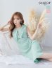 XS-Lサイズあり【GINZA COUTURE/銀座クチュール】フリル/ ノースリーブ/ 膝丈/ ワンピース/ Aライン/ ミモレ丈/ キャバドレス　グリーン