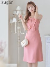 XS-Lサイズあり 【GINZA COUTURE/銀座クチュール】フリル/ ノースリーブ/ 膝丈/ ワンピース/ Aライン/ ミモレ丈/ キャバドレス[OF2]