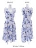 画像10: XS-Lサイズあり 【GINZA COUTURE/銀座クチュール】フラワープリント/ ショルダーリボン/ ノースリーブ/ ひざ丈/ フレア/ Aライン/ ワンピース/ ミディアムドレス/ キャバドレス[OF2]