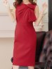 画像8: 【XS-Lサイズあり】 【GINZA COUTURE/銀座クチュール】シンプル/ ワンカラー/ ノースリーブ/ ショルダーリボン/ タイト/ 膝丈/ ミディアムドレス/ キャバドレス[OF2]