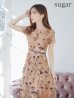 画像3: XS-Lサイズあり 【GINZA COUTURE/銀座クチュール】フラワー刺繍/ 半袖/ 袖あり/ ボートネック/ ミディアム丈/ 膝丈/ Aライン/ フレア/ ワンピース/ ミディアムドレス/ キャバドレス[OF2]