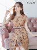 画像6: XS-Lサイズあり 【GINZA COUTURE/銀座クチュール】フラワー刺繍/ 半袖/ 袖あり/ ボートネック/ ミディアム丈/ 膝丈/ Aライン/ フレア/ ワンピース/ ミディアムドレス/ キャバドレス[OF2]