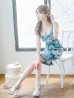 画像5: XS-Lサイズあり 【GINZA COUTURE/銀座クチュール】ヴィンテージフラワープリント/ スクエアネック/ ノースリーブ/ タイト/ 膝丈/ ミディアムドレス/ キャバドレス[OF2]