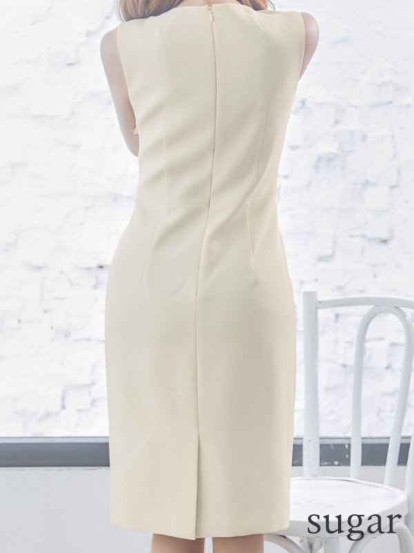 画像19: XS-Lサイズあり 【GINZA COUTURE/銀座クチュール】シンプル/ ワンカラー/ ノースリーブ/ タイト/ 膝丈/ ミディアムドレス/ キャバドレス[OF2]