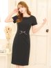 画像15: XS-Lサイズあり 【GINZA COUTURE/銀座クチュール】ワンカラー/ 半袖/ ウエストリボン/ シンプル/ ミディアム丈/ 膝丈/ ワンピース/ ミニドレス/ キャバドレス[OF2]