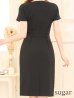 画像21: XS-Lサイズあり 【GINZA COUTURE/銀座クチュール】ワンカラー/ 半袖/ ウエストリボン/ シンプル/ ミディアム丈/ 膝丈/ ワンピース/ ミニドレス/ キャバドレス[OF2]