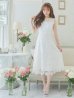 画像4: XS-Lサイズあり 【GINZA COUTURE/銀座クチュール】フラワーレース/ ワンカラー/ ノースリーブ/ ボートネック/ ウエストリボン/ ミディアム丈/ 膝丈/ Aライン/ フレア/ ワンピース/ ミディアムドレス/ キャバドレス[OF2]