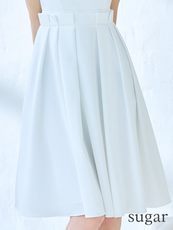 画像10: XS-Lサイズあり 【GINZA COUTURE/銀座クチュール】ワンカラー/ タック/ ノースリーブ/ プリーツ/ フレア/ ミディアム丈/ ワンピース/ ミディアムドレス/ キャバドレス[OF2]