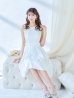 画像4: XS-Lサイズあり 【GINZA COUTURE/銀座クチュール】ワンカラー/ タック/ ノースリーブ/ プリーツ/ フレア/ ミディアム丈/ ワンピース/ ミディアムドレス/ キャバドレス[OF2]