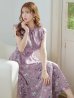 画像3: XS-Lサイズあり 【GINZA COUTURE/銀座クチュール】花柄/ リボン/ ハイネック/ ノースリーブ/ フリル/ フレア/ ミモレ丈/ ワンピース/ ミディアムドレス/ キャバドレス[OF2]