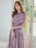 画像6: XS-Lサイズあり 【GINZA COUTURE/銀座クチュール】花柄/ リボン/ ハイネック/ ノースリーブ/ フリル/ フレア/ ミモレ丈/ ワンピース/ ミディアムドレス/ キャバドレス[OF2]