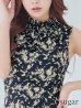 画像10: XS-Lサイズあり 【GINZA COUTURE/銀座クチュール】プリント/ ハイネック/ ノースリーブ/ フリル/ Aライン/ ワンピース/ ミニドレス/ キャバドレス[OF2]