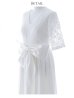 画像14: XS-Lサイズあり 【GINZA COUTURE/銀座クチュール】ワンカラー/ レース/ ウエストリボン/ 半袖/ 袖あり/ Aライン/ ミディアム丈/ ワンピース/ キャバドレス[OF2]