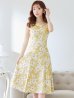 画像5: 【XSサイズあり】 【GINZA COUTURE/銀座クチュール】ワンピース/ フラワープリント/ ノースリーブ/ Aライン/ フレア/ ミモレ丈/ ミディアムドレス/ キャバドレス[OF2]