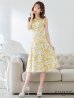 画像7: 【XSサイズあり】 【GINZA COUTURE/銀座クチュール】ワンピース/ フラワープリント/ ノースリーブ/ Aライン/ フレア/ ミモレ丈/ ミディアムドレス/ キャバドレス[OF2]