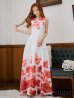 画像10: XS-Lサイズあり 【GINZA COUTURE/銀座クチュール】フラワープリント/ ノースリーブ/ フレア/ Aライン/ ロングドレス/ キャバドレスlong[OF2]