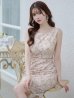 画像8: XS-Lサイズあり 【GINZA COUTURE/銀座クチュール】レース/ シアー/ ノースリーブ/ タイト/ ワンピース/ ミディアムドレス/ キャバドレス[OF2]