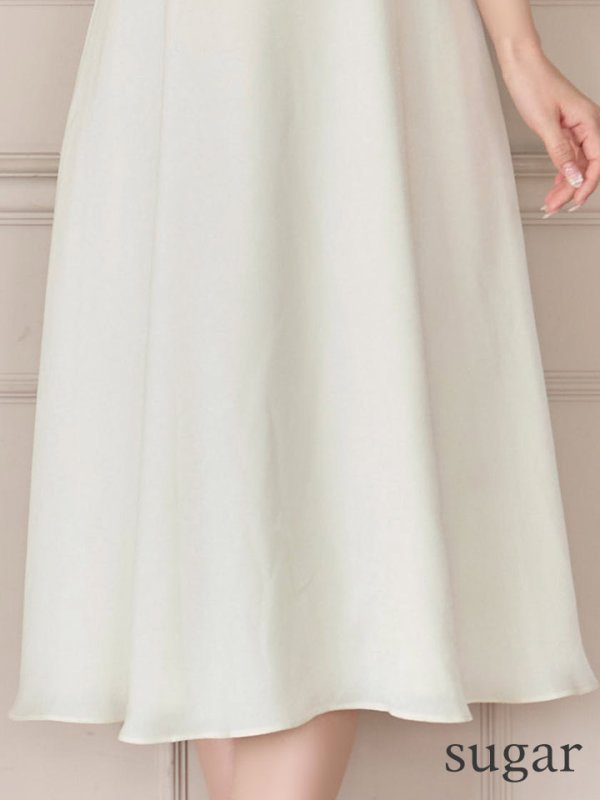 画像11: XS-Lサイズあり 【GINZA COUTURE/銀座クチュール】ネックリボン/ ノースリーブ/ ミモレ丈/ フレア/ Aライン/ ワンピース/ ミディアムドレス/ キャバドレス[OF2]