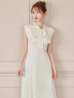 画像2: XS-Lサイズあり 【GINZA COUTURE/銀座クチュール】ネックリボン/ ノースリーブ/ ミモレ丈/ フレア/ Aライン/ ワンピース/ ミディアムドレス/ キャバドレス[OF2] (2)