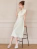 画像3: XS-Lサイズあり 【GINZA COUTURE/銀座クチュール】ネックリボン/ ノースリーブ/ ミモレ丈/ フレア/ Aライン/ ワンピース/ ミディアムドレス/ キャバドレス[OF2] (3)