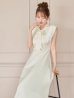 画像4: XS-Lサイズあり 【GINZA COUTURE/銀座クチュール】ネックリボン/ ノースリーブ/ ミモレ丈/ フレア/ Aライン/ ワンピース/ ミディアムドレス/ キャバドレス[OF2] (4)