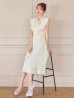 画像5: XS-Lサイズあり 【GINZA COUTURE/銀座クチュール】ネックリボン/ ノースリーブ/ ミモレ丈/ フレア/ Aライン/ ワンピース/ ミディアムドレス/ キャバドレス[OF2] (5)