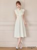 画像7: XS-Lサイズあり 【GINZA COUTURE/銀座クチュール】ネックリボン/ ノースリーブ/ ミモレ丈/ フレア/ Aライン/ ワンピース/ ミディアムドレス/ キャバドレス[OF2] (7)