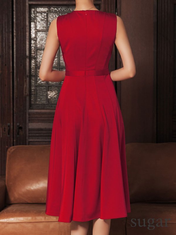 ワインレッド　モデル：ゆりお　身長：165cm　着用サイズ：7号(Sサイズ)