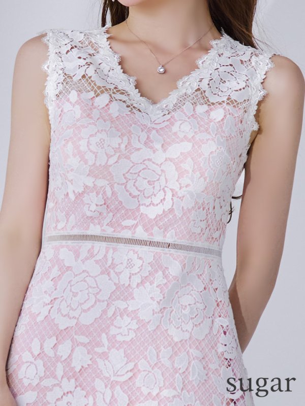 ピンク×ホワイト　モデル：ゆめ　身長：160cm　着用サイズ：Sサイズ