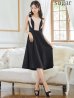 画像7: XS-Lサイズあり 【GINZA COUTURE/銀座クチュール】 ノースリーブ/ バイカラー/ シンプル/ ワンピース/ Aライン/ フレア/ ミディアムドレス/ キャバドレス[OF2]