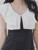 画像10: XS-Lサイズあり 【GINZA COUTURE/銀座クチュール】バイカラー/ フリル/ ノースリーブ/ タイト/ 膝丈/ ミディアムドレス/ キャバドレス[OF2]