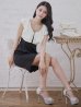 画像6: XS-Lサイズあり 【GINZA COUTURE/銀座クチュール】バイカラー/ フリル/ ノースリーブ/ タイト/ 膝丈/ ミディアムドレス/ キャバドレス[OF2]