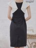 画像9: XS-Lサイズあり 【GINZA COUTURE/銀座クチュール】バイカラー/ フリル/ ノースリーブ/ タイト/ 膝丈/ ミディアムドレス/ キャバドレス[OF2]