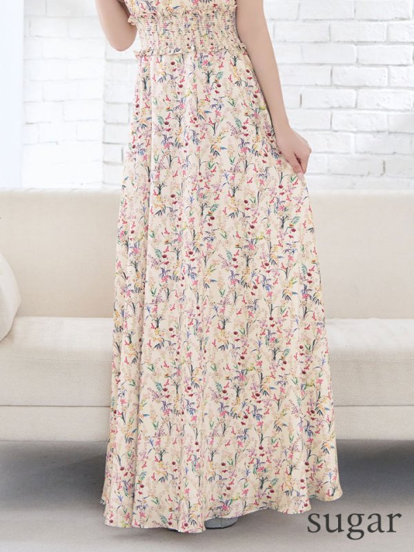 画像27: 【GINZA COUTURE/銀座クチュール】フラワープリント/ ハイネック/ ノースリーブ/ Aライン/ ロングドレス / キャバドレス long[OF2]