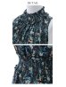 画像13: 【GINZA COUTURE/銀座クチュール】フラワープリント/ ハイネック/ ノースリーブ/ Aライン/ ロングドレス / キャバドレス long[OF2]