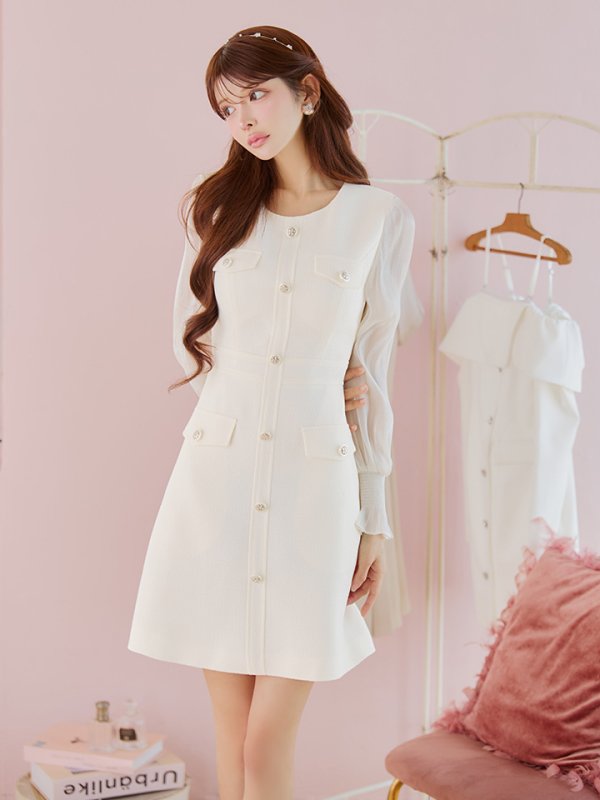 アイボリー モデル:まりん 身長:164cm 着用サイズ:7号(Sサイズ)