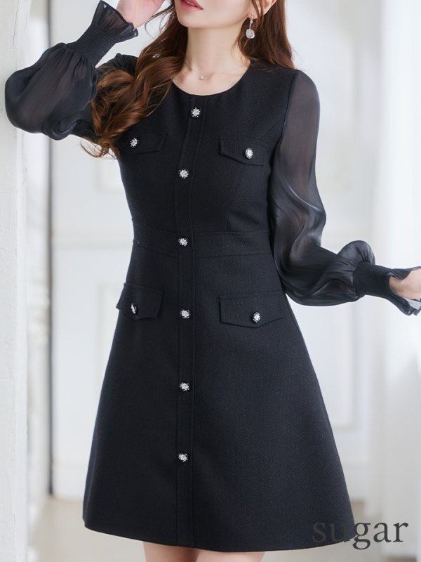 ブラック モデル:ゆめ 身長:160cm 着用サイズ:7号(Sサイズ)