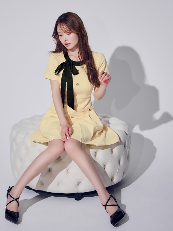 イエロー モデル：ゆめ　身長：160cm　着用サイズ：7号(Sサイズ)