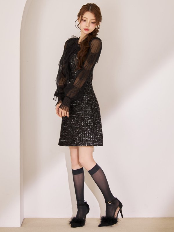 ブラック モデル：ももか　身長：156cm　着用サイズ：Sサイズ