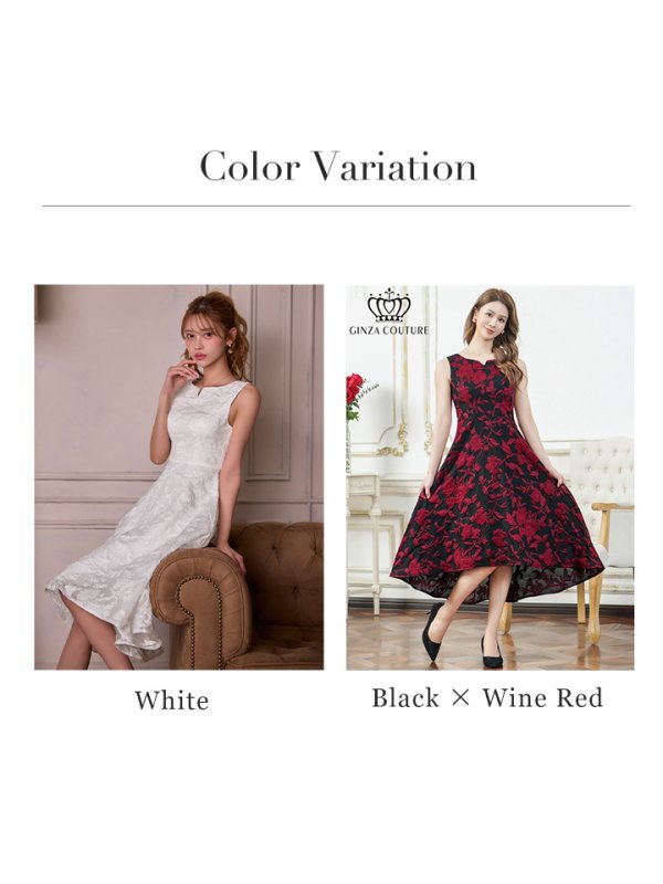 画像24: XS-Lサイズあり【ERUKEI エルケイ】ジャガード/ 花柄/ スリットネック/ ノースリーブ/ フィッシュテール/ Aライン/ ミディアムドレス/ フレア/ ワンピース/ ミニドレス/ キャバドレス[OF2]