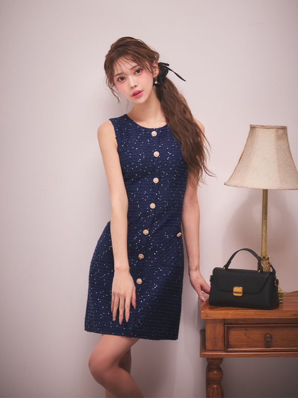 ネイビー　モデル：るりぴ　身長：165cm　着用サイズ：Sサイズ