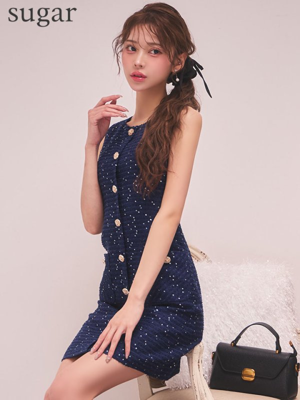 ネイビー　モデル：るりぴ　身長：165cm　着用サイズ：Sサイズ